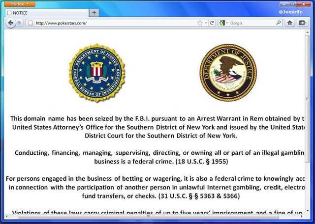 PokerStars.com Webseite nicht erreichbar FBI Hat sie geschlossen