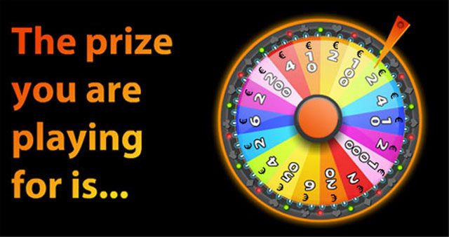 Twister Preis-Rad den Preispool eines 'Jackpot' Pools